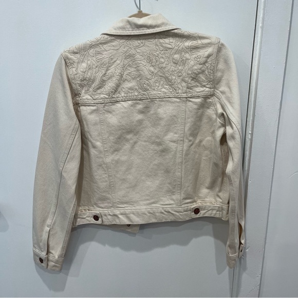 Marine Layer Embroidered Denim Jacket in Natural Size Small - Picture 10 of 11